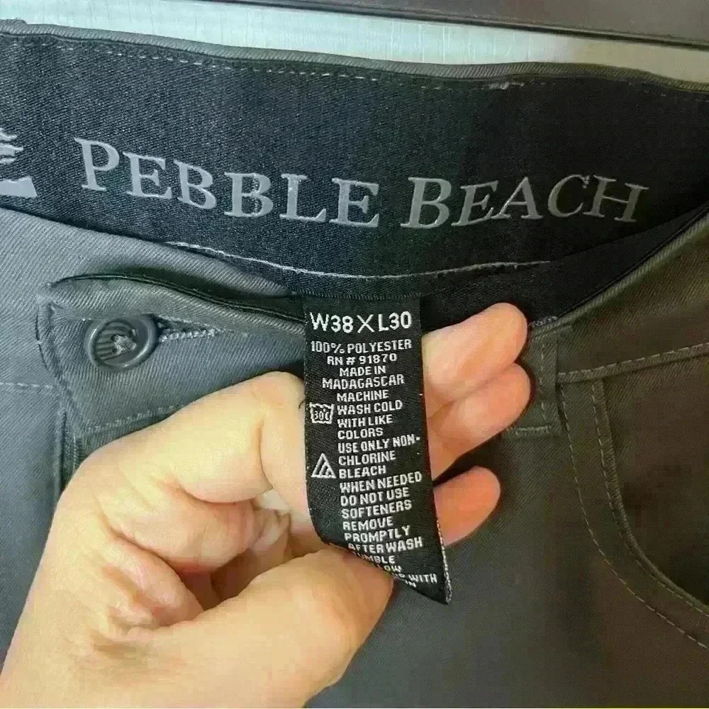 Pebble Beach Chino Pant Men’s 38x30‎ Gray Outdoor Golf Tech Wicking - Picture 4 of 7
